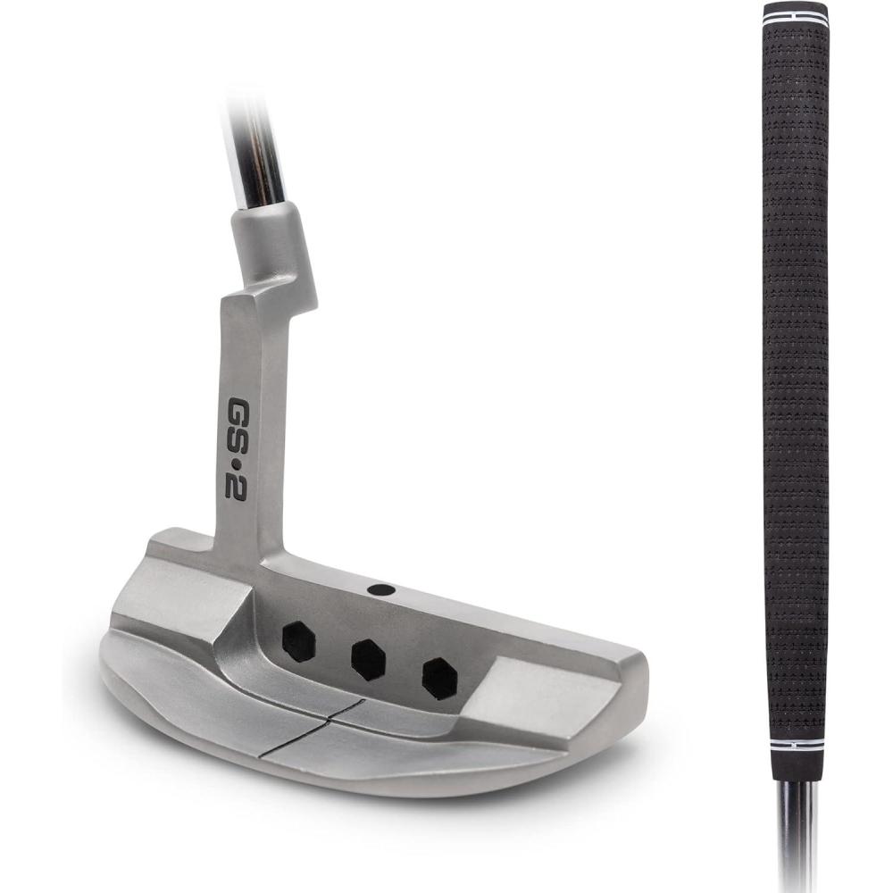 imageGoSports GS2 Tour Golf Putter Choose Oversized Grip or Traditional Grip 34 RightHanded Mallet Putter with Milled FaceTraditional Grip