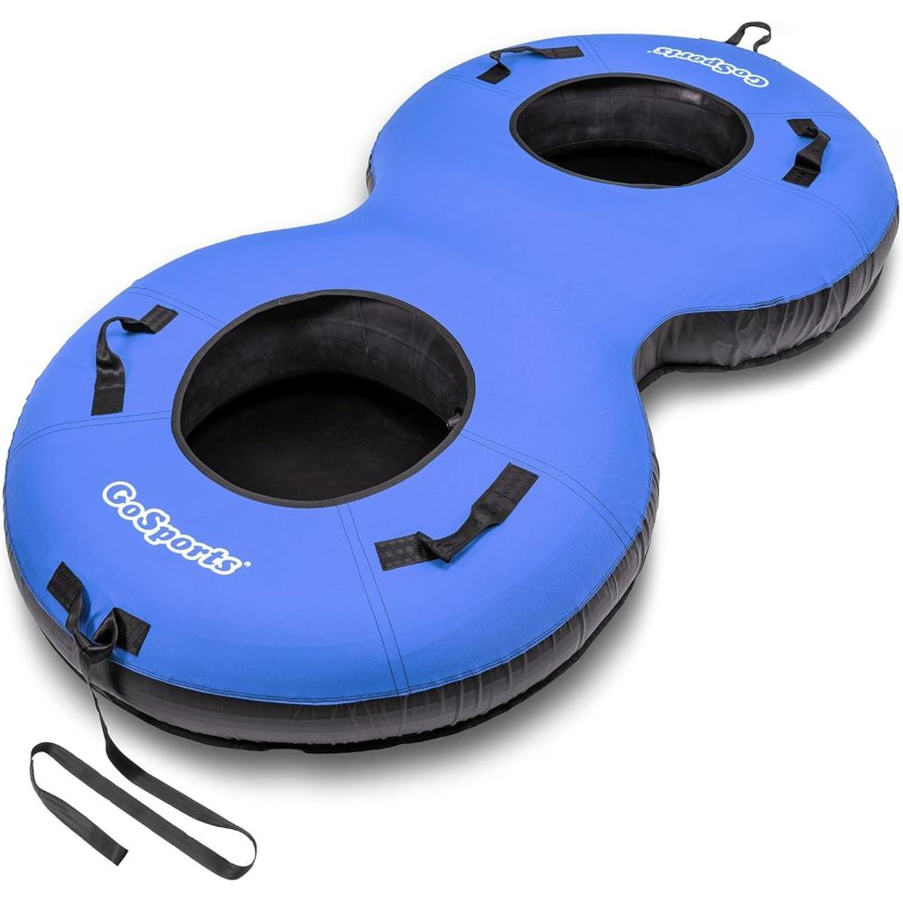 imageGoSports Heavy Duty 2 Person Winter Snow Tube with Premium Canvas Cover Choose America Blue Red or RetroBlue