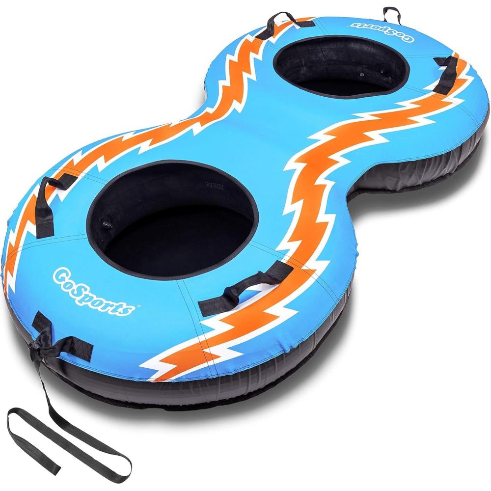 imageGoSports Heavy Duty 2 Person Winter Snow Tube with Premium Canvas Cover Choose America Blue Red or RetroRetro