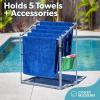 Coast Modern Pool Towel Rack – Choose Your Color – Outdoor & Indoor 5 Beach Towel PVC Drying Rack(Gray)
