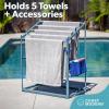 Coast Modern Pool Towel Rack – Choose Your Color – Outdoor & Indoor 5 Beach Towel PVC Drying Rack(Stone Blue)