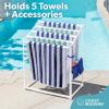 Coast Modern Pool Towel Rack – Choose Your Color – Outdoor & Indoor 5 Beach Towel PVC Drying Rack(White)