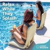Coast Modern Portable Poolside Chair – Adult Foldable Flip Chair for Pool, Beach, Tailgating & Stadium – Durable Plastic with Back Support(Sand)