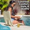 Coast Modern Portable Poolside Chair – Adult Foldable Flip Chair for Pool, Beach, Tailgating & Stadium – Durable Plastic with Back Support(Sand)