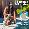 Coast Modern Portable Poolside Chair – Adult Foldable Flip Chair for Pool, Beach, Tailgating & Stadium – Durable Plastic with Back Support(Sand)