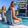 Coast Modern Portable Poolside Chair – Adult Foldable Flip Chair for Pool, Beach, Tailgating & Stadium – Durable Plastic with Back Support(Stone Blue)