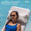 GoSports Coast Modern Outdoor Lounge Chair Pillow with Strap – Waterproof Headrest Pillow for Pool Lounger & Patio Chaise Cushions(Natural)