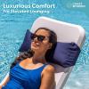 GoSports Coast Modern Outdoor Lounge Chair Pillow with Strap – Waterproof Headrest Pillow for Pool Lounger & Patio Chaise Cushions(Navy)