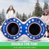 GoSports Heavy Duty 2 Person Winter Snow Tube with Premium Canvas Cover – Choose America, Blue, Red or Retro(America)