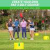 GoSports Yard Links Golf Game – Choose 3, 6, or 9 Hole Course – Includes Golf Buckets, Tee Markers, and Balls(Yellow)