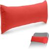 GoSports Coast Modern Outdoor Lounge Chair Pillow with Strap – Waterproof Headrest Pillow for Pool Lounger & Patio Chaise Cushions(Red)