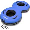 GoSports Heavy Duty 2 Person Winter Snow Tube with Premium Canvas Cover – Choose America, Blue, Red or Retro(Blue)