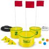 GoSports Yard Links Golf Game – Choose 3, 6, or 9 Hole Course – Includes Golf Buckets, Tee Markers, and Balls(Yellow)