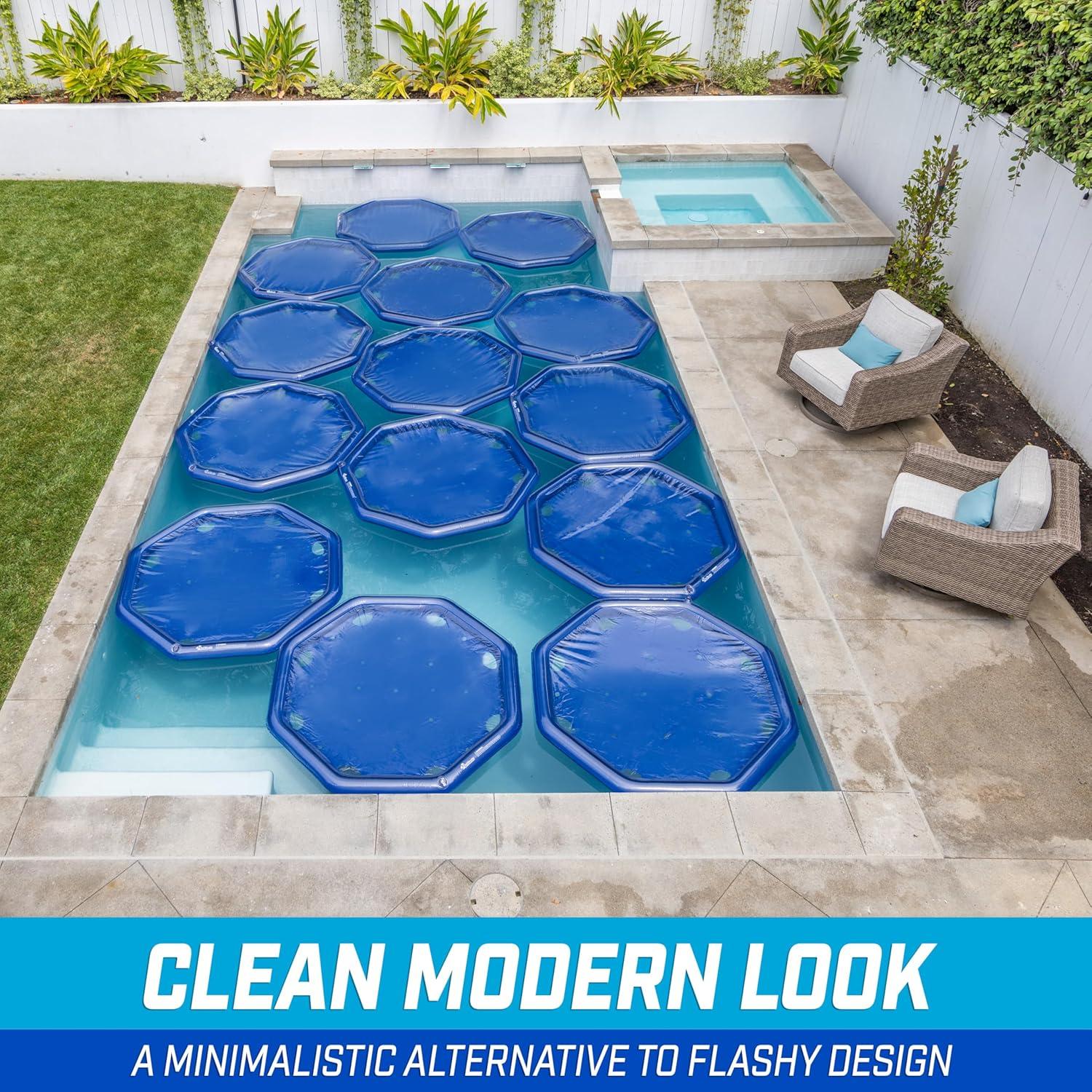 imageGoFloats V2 Inflatable Solar Pool Heaters for Affordable Pool Heating and Insulation 12 Pack