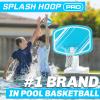 GoSports Splash Hoop PRO Swimming Pool Basketball Game, Includes Poolside Water Basketball Hoop, 2 Balls and Pump – Aqua(Aqua)