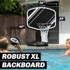 GoSports Splash Hoop PRO Swimming Pool Basketball Game, Includes Poolside Water Basketball Hoop, 2 Balls and Pump – Aqua(Black)