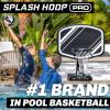 GoSports Splash Hoop PRO Swimming Pool Basketball Game, Includes Poolside Water Basketball Hoop, 2 Balls and Pump – Aqua(Black)