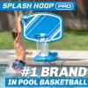 GoSports Splash Hoop PRO Swimming Pool Basketball Game, Includes Poolside Water Basketball Hoop, 2 Balls and Pump – Aqua(Blue)