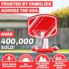 GoSports Splash Hoop PRO Swimming Pool Basketball Game, Includes Poolside Water Basketball Hoop, 2 Balls and Pump – Aqua(Red)