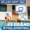 GoSports Splash Hoop PRO Swimming Pool Basketball Game, Includes Poolside Water Basketball Hoop, 2 Balls and Pump – Aqua(White)