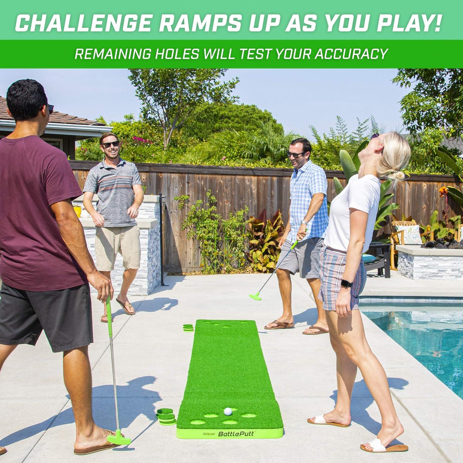 imageGoSports BattlePutt Golf Putting Game 2on2 Pong Style Play with 11 ft Putting Green 2 Putters and 2 Golf Balls