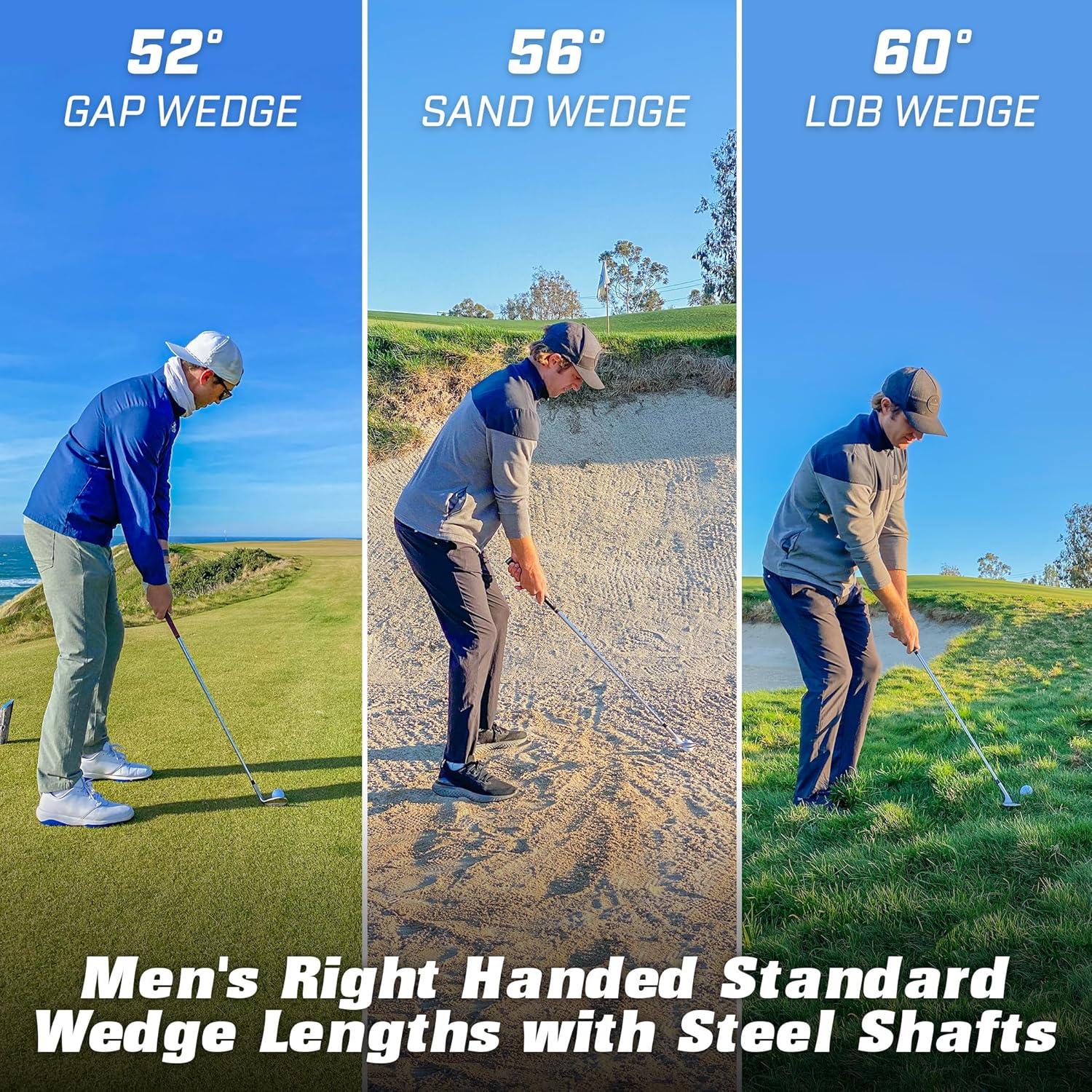 imageGoSports Illegal Max Spin Golf Wedge Set Mens Right Handed Sand Lob Gap Wedge Brushed Stainless