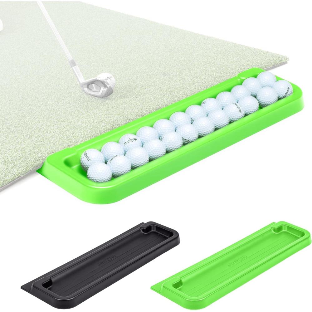imageGoSports AllWeather Golf Ball Tray with 24 Ball Capacity Black or Green Compatible with All Hitting MatsGreen