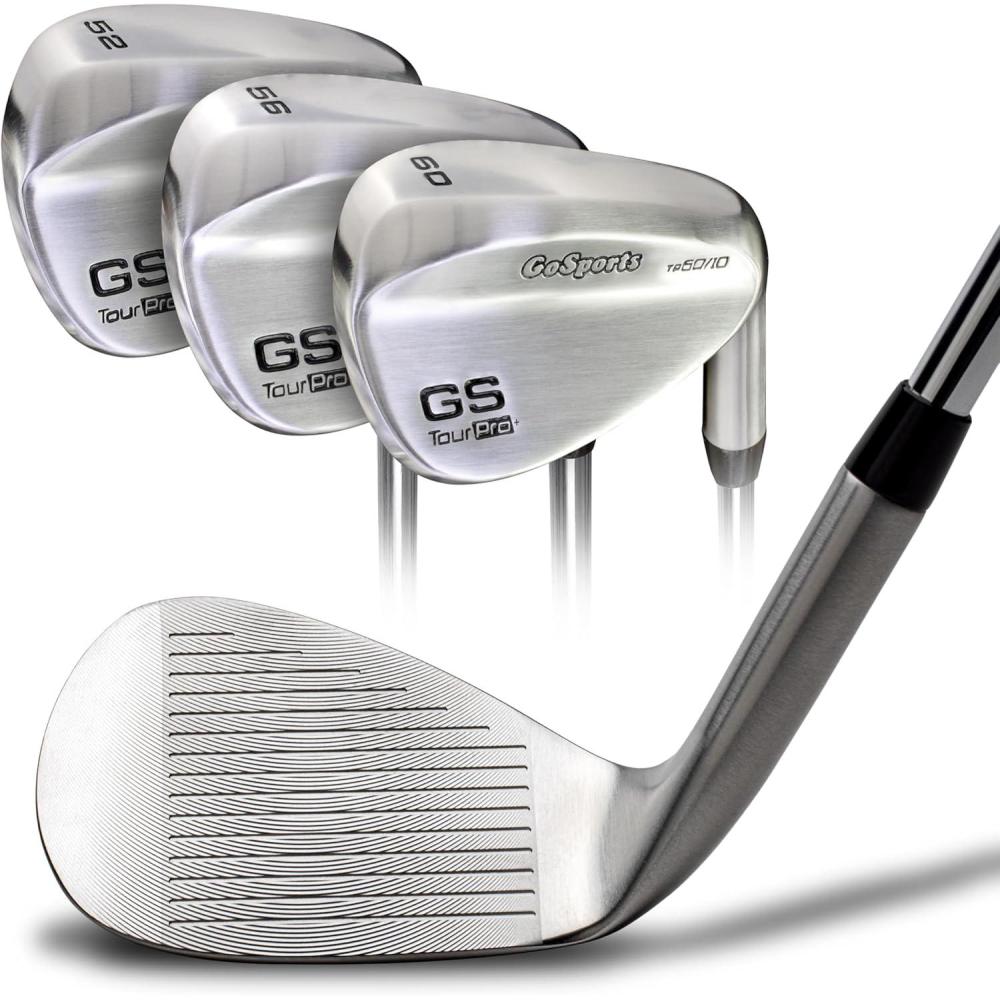 imageGoSports Illegal Max Spin Golf Wedge Set Mens Right Handed Sand Lob Gap Wedge Brushed Stainless