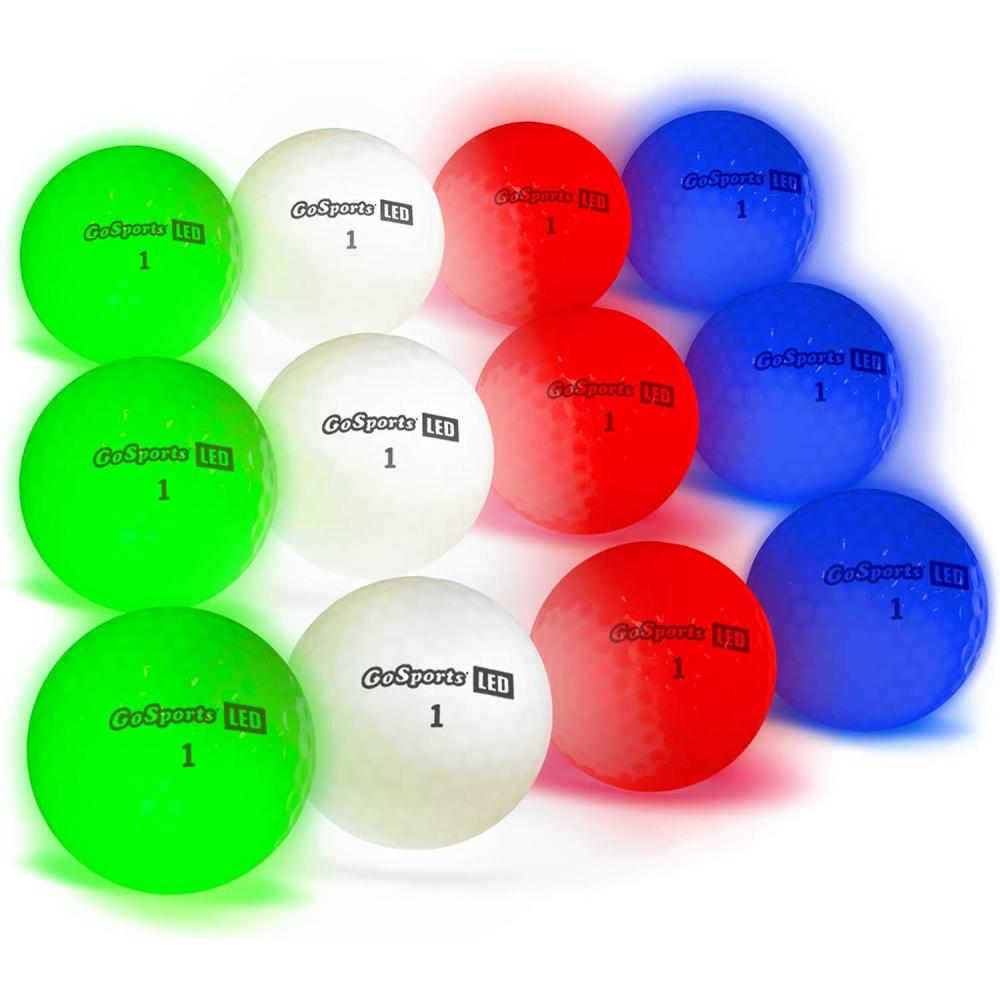 imageGoSports Light Up LED Golf Balls 12 Pack  Impact Activated with 10 Minute Timer