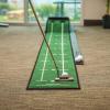 GoSports Pure Putt Golf 9 ft Putting Green Ramp – Black or Brown – Premium Wood Training Aid for Home & Office Putting Practice – Includes 4 Golf Balls(Black)