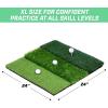 GoSports Tri-Turf XL Golf Practice Hitting Mat – Huge 24 Inch x 24 Inch for Optimal Practice