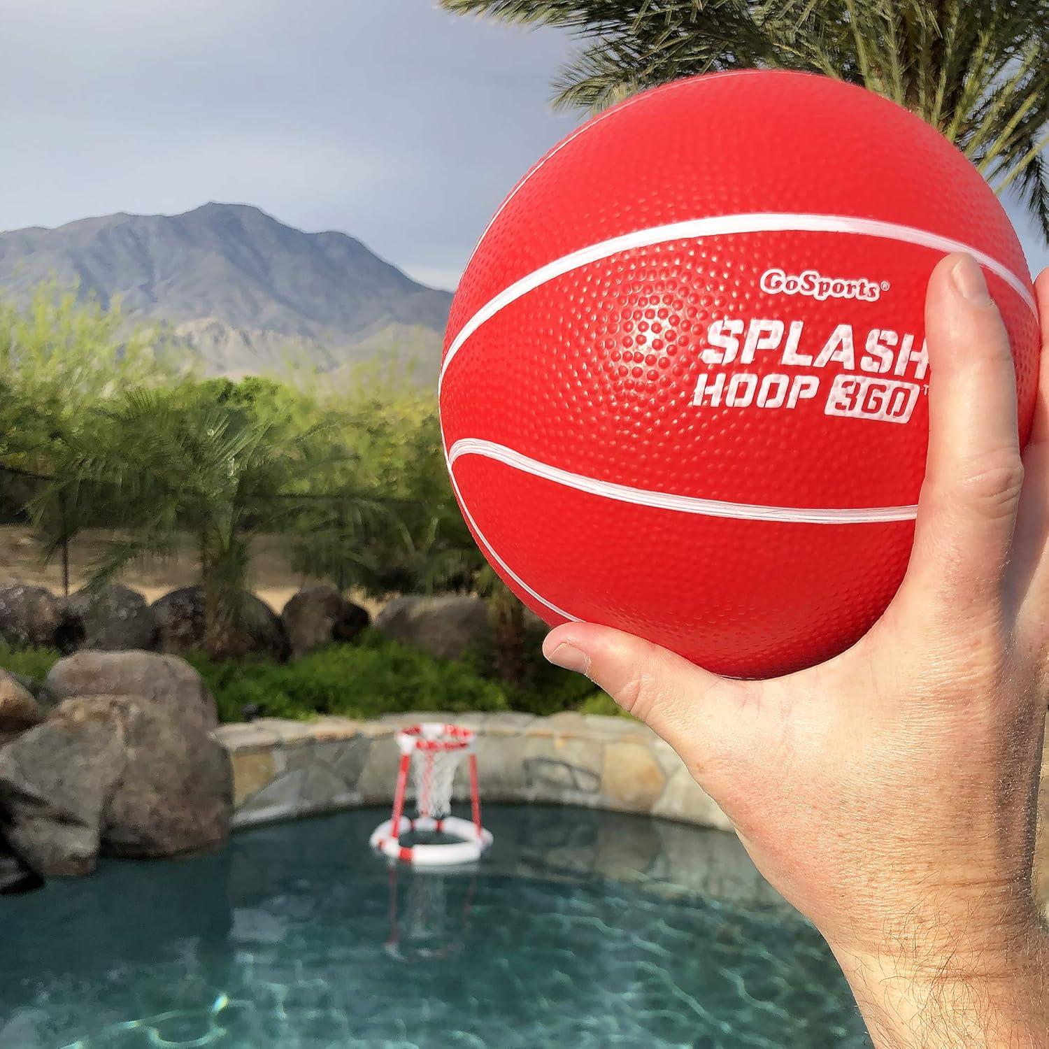 imageGoSports Splash Hoop 360 Floating Pool Basketball Game Choose Red or Blue Includes Hoop 2 Balls and PumpRed Splash Hoop