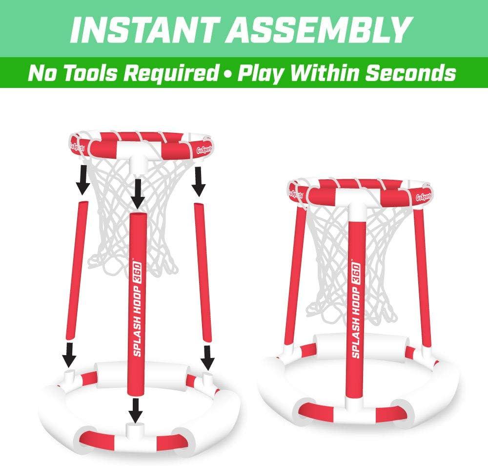 imageGoSports Splash Hoop 360 Floating Pool Basketball Game Choose Red or Blue Includes Hoop 2 Balls and PumpRed Splash Hoop