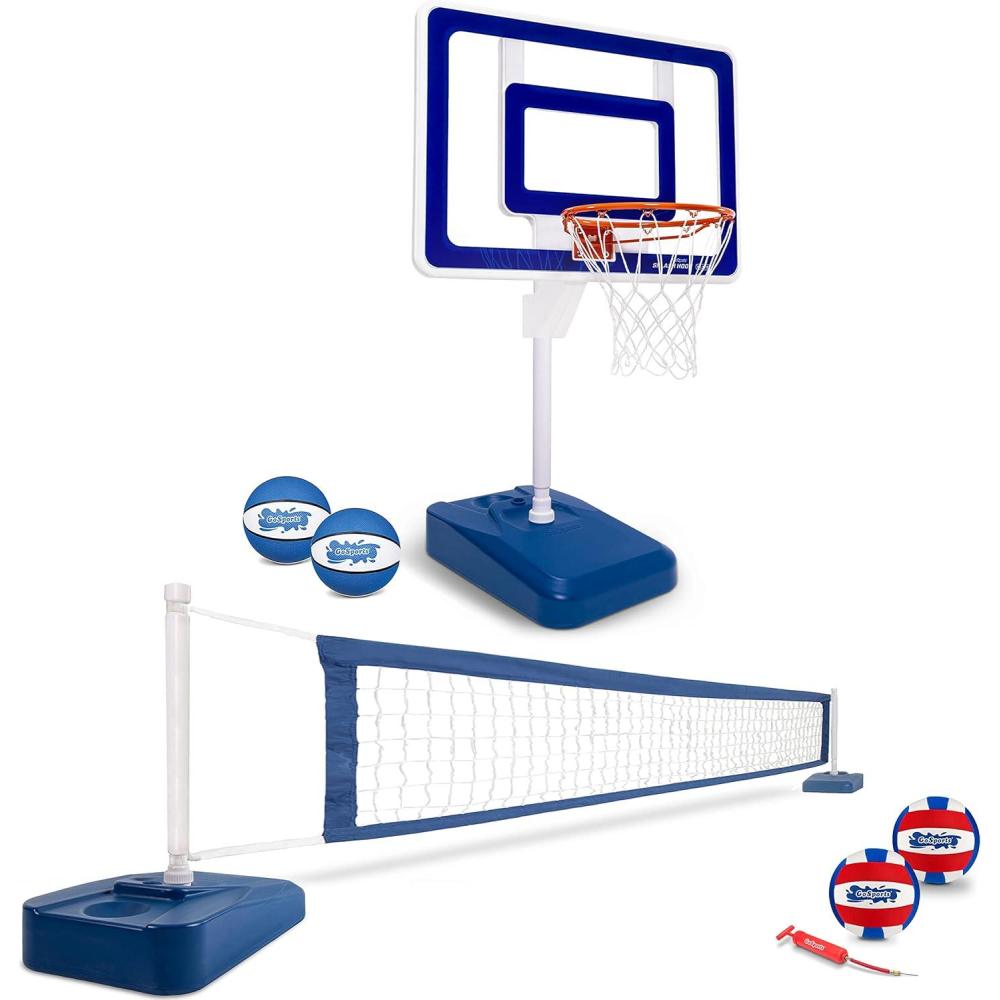imageGoSports Splash Hoop Elite 2in1 Pool Basketball ampamp Volleyball Game Set