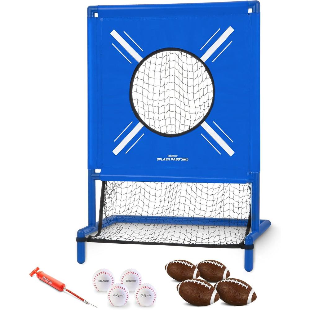 imageGoSports Splash Pass PRO Pool Football Game Includes 4 Footballs 4 Baseballs and Ball Pump