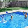 GoSports Splash Hoop 360 Floating Pool Basketball Game – Choose Red or Blue – Includes Hoop, 2 Balls and Pump(Blue Splash Hoop)