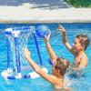 GoSports Splash Hoop 360 Floating Pool Basketball Game – Choose Red or Blue – Includes Hoop, 2 Balls and Pump(Blue Splash Hoop)