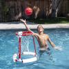 GoSports Splash Hoop 360 Floating Pool Basketball Game – Choose Red or Blue – Includes Hoop, 2 Balls and Pump(Red Splash Hoop)