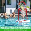 GoSports Splash Pass Floating Pool Football Game Includes Hoop, 4 Footballs and Pump