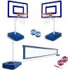 GoSports Splash Hoop Elite 2-in-1 Full Court Pool Basketball & Volleyball Game Set