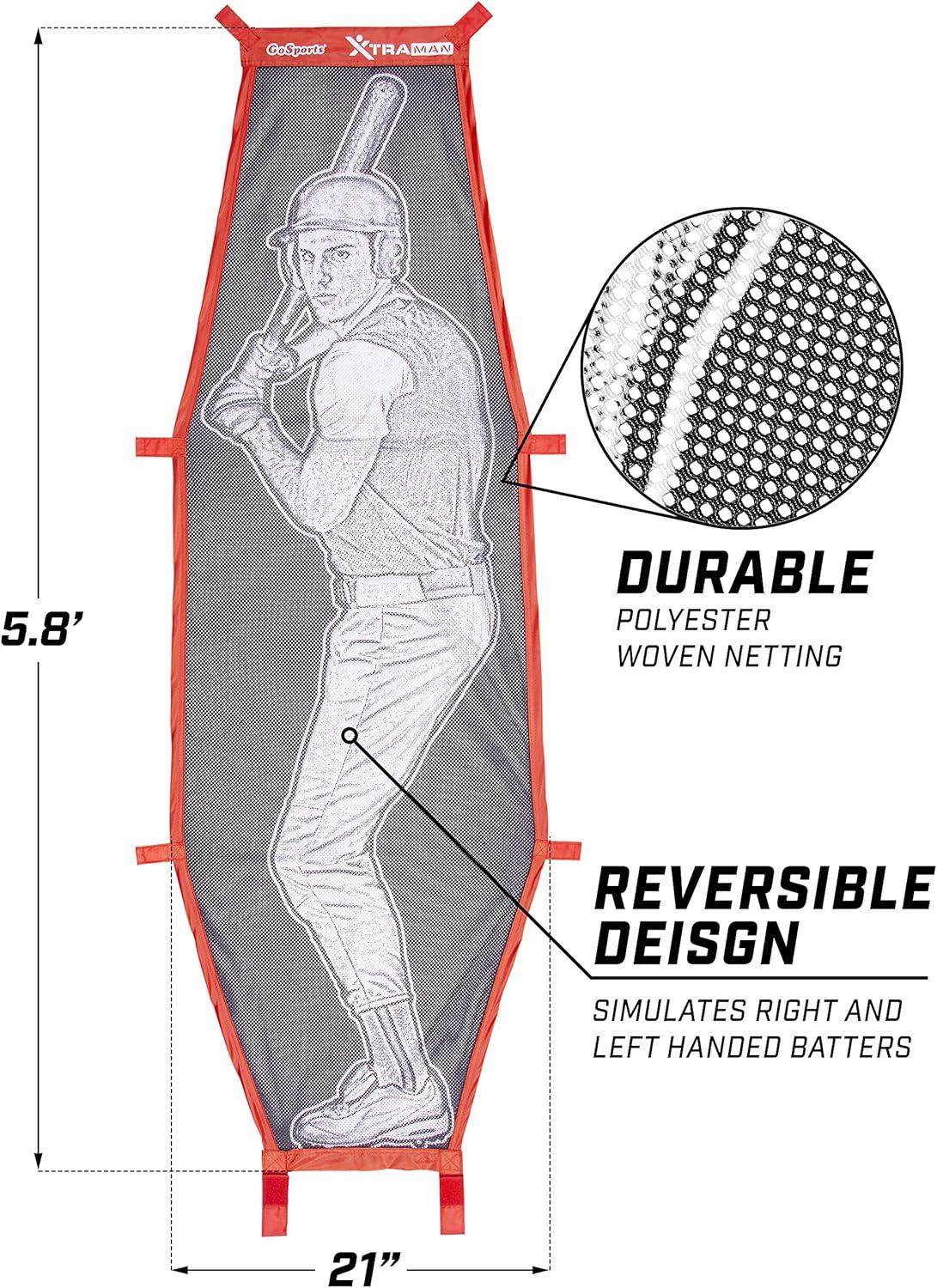 imageGoSports Baseball ampamp Softball Pitching Kit Practice Accuracy Training with Strike Zone ampamp XTRAMAN Dummy Batter