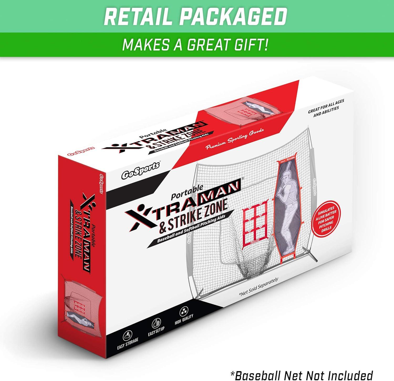 imageGoSports Baseball ampamp Softball Pitching Kit Practice Accuracy Training with Strike Zone ampamp XTRAMAN Dummy Batter