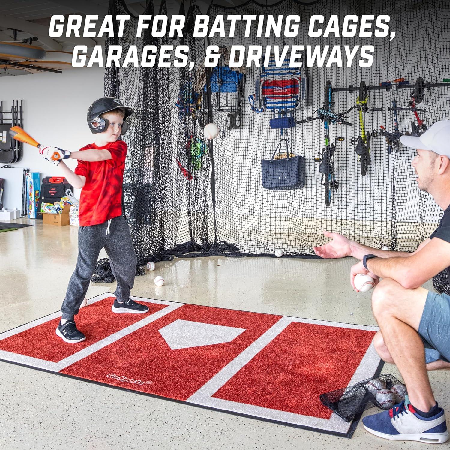 imageGoSports Baseball and Softball Hitting Mat for Batting Stance Practice 6 x 4 ft