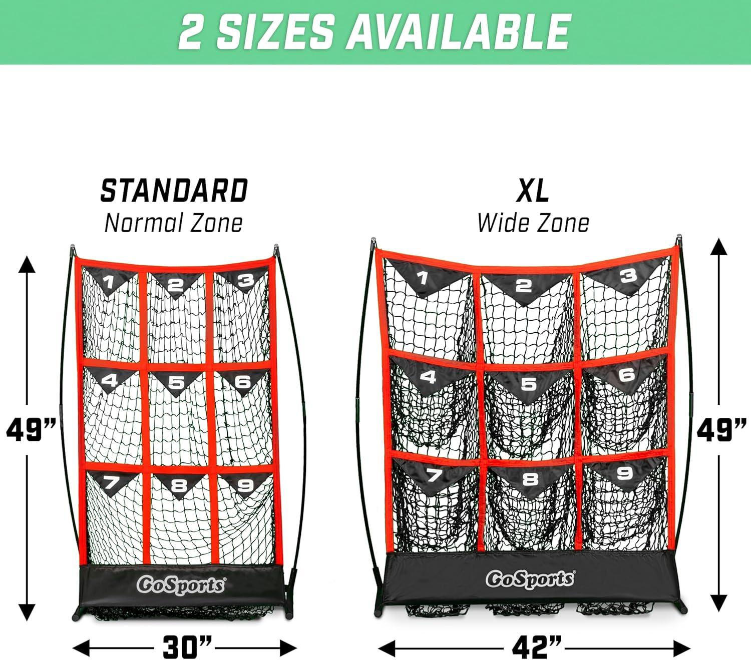 imageGoSports Baseball and Softball Pitching Strike Zone Target Net Choose Your SizeBlack Red