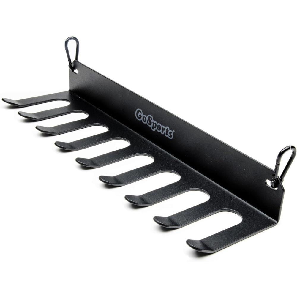 imageGoSports Baseball ampamp Softball Bat Racks Black or Red Holds 16 Bats Mount on Wall or Clip on Dugout FenceBlack