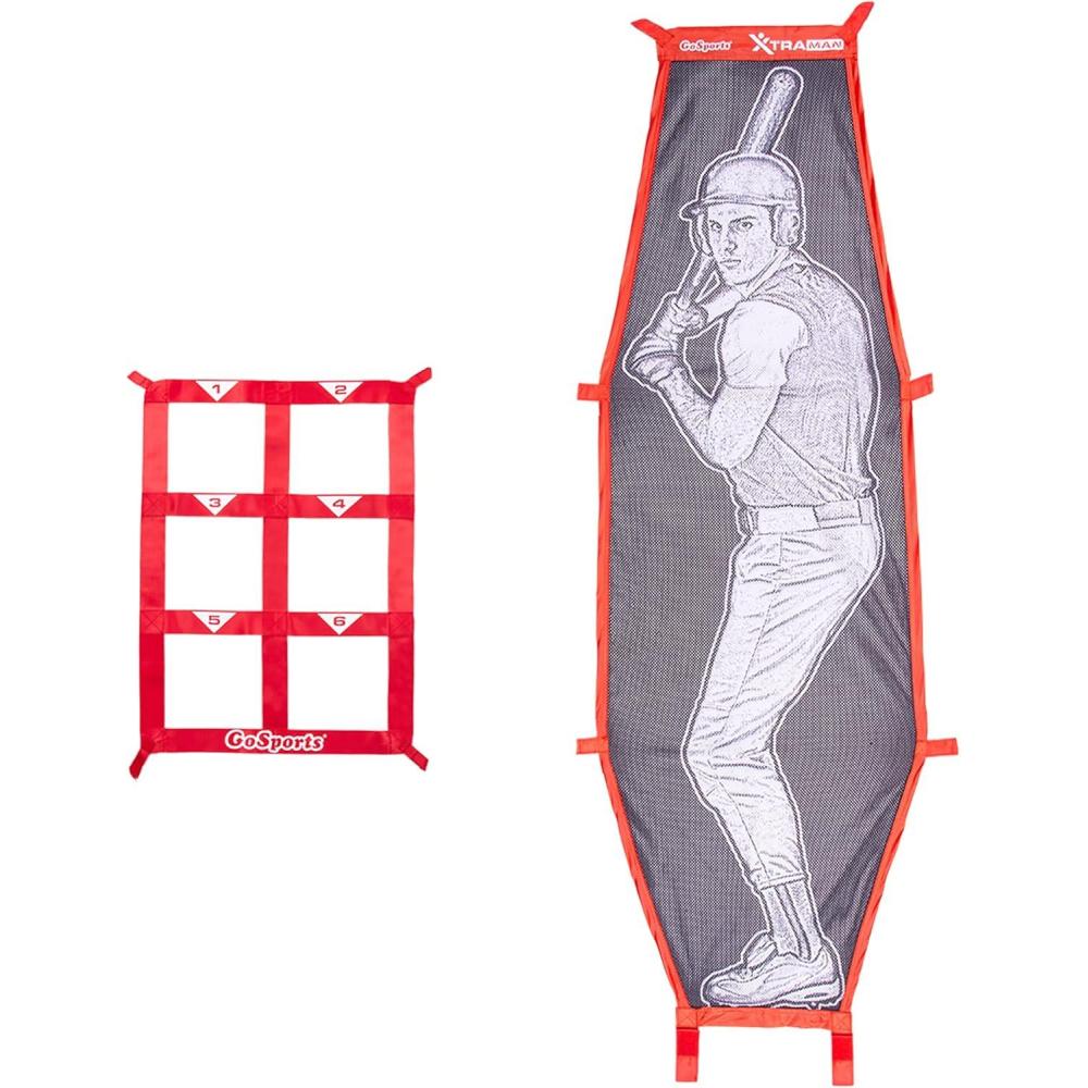 imageGoSports Baseball ampamp Softball Pitching Kit Practice Accuracy Training with Strike Zone ampamp XTRAMAN Dummy Batter