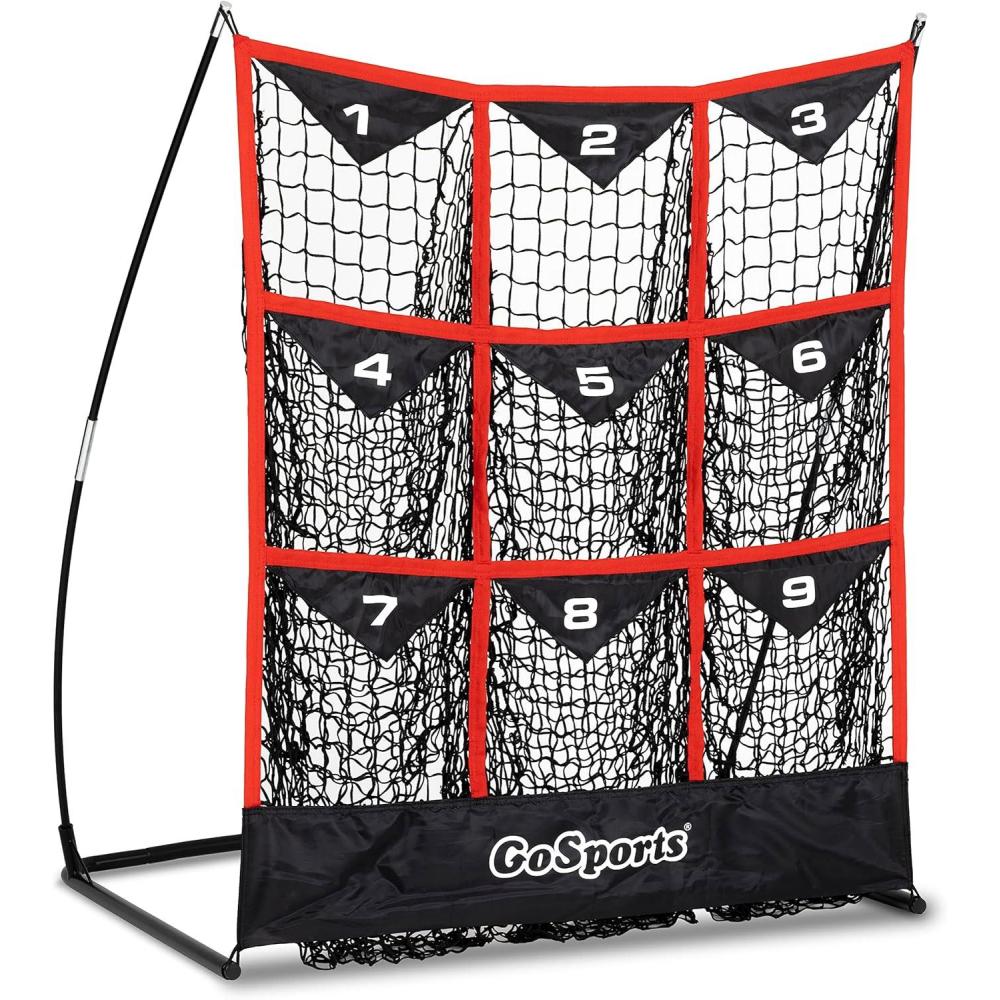 imageGoSports Baseball and Softball Pitching Strike Zone Target Net Choose Your SizeBlack Red