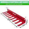 GoSports Baseball & Softball Bat Racks – Black or Red, Holds 16 Bats – Mount on Wall or Clip on Dugout Fence(Red)
