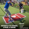 GoSports Baseball and Softball Hitting Mat with Batting Stance Alignment Guide – 6 x 4 ft