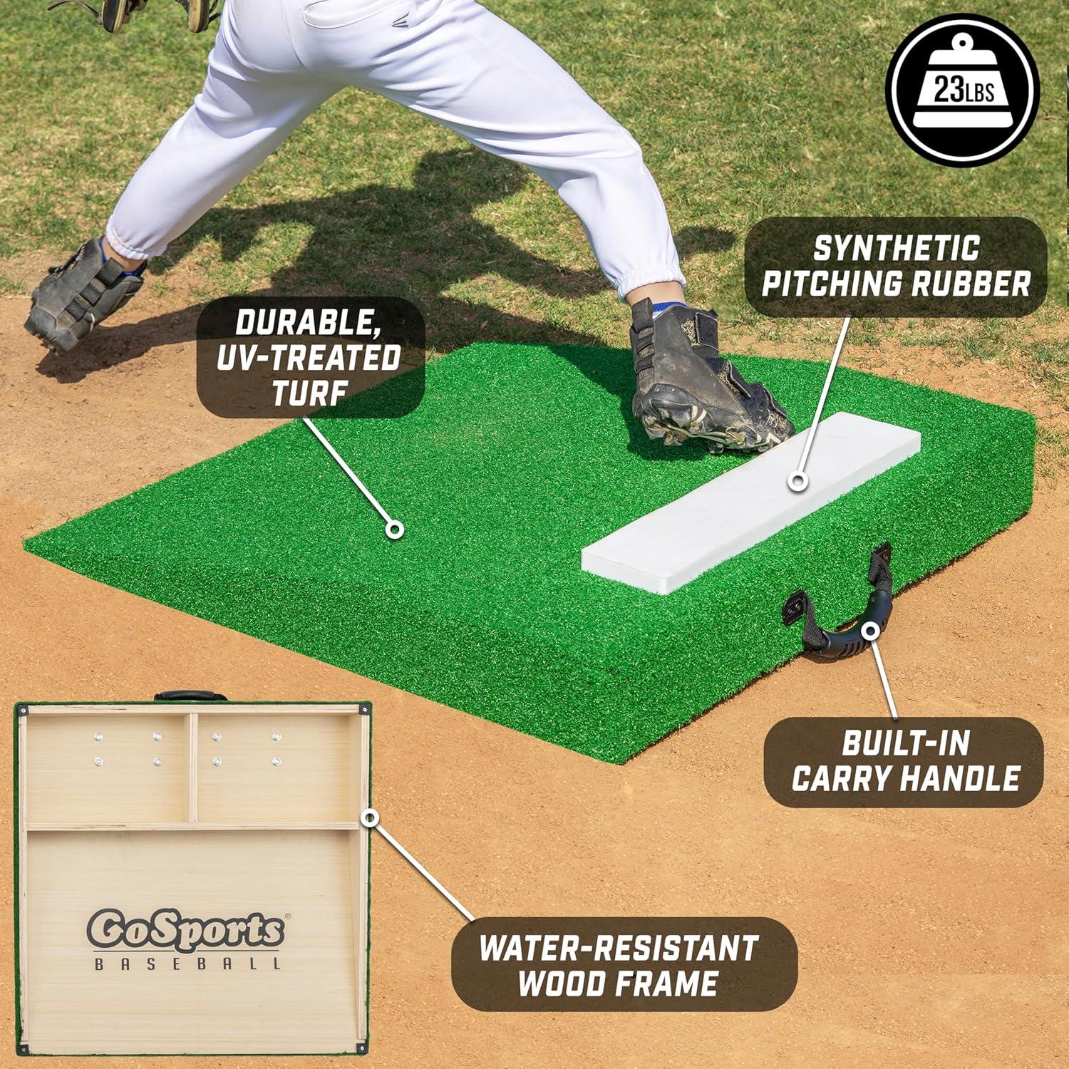 imageGoSports Portable Pitching Mound for Baseball Pitchers 30 x 30 x 4 Inch